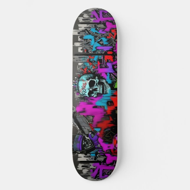 Skateboard Graffiti de estilo salvaje 5 (Anverso)