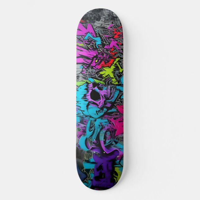 Skateboard Graffiti de estilo salvaje 7 (Anverso)
