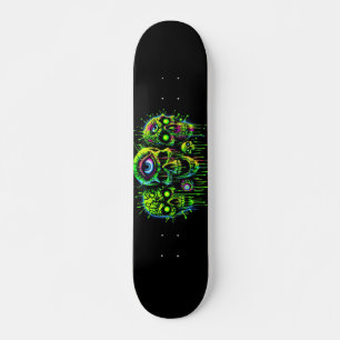 Skateboard Graffiti de horror calaveras fluorescentes