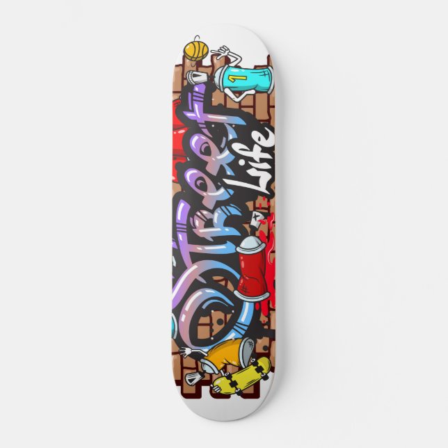 Skateboard Graffiti de la vida callejera (Anverso)