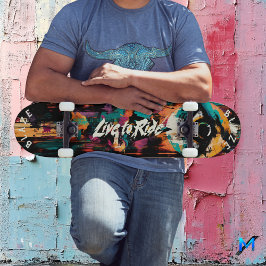 Skateboard Graffiti de Ojo en Negrita Arte Pop - Motto Vive p