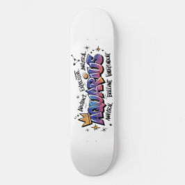 Skateboard Graffiti del Zodiaco de Acuario