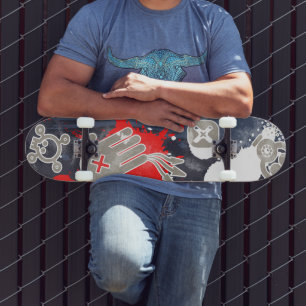 Skateboard Graffiti en la pared
