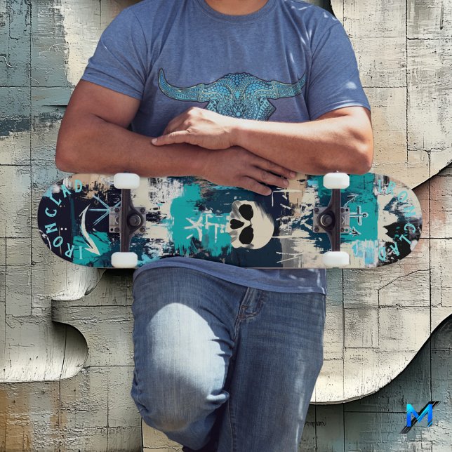 Skateboard Graffiti náutico inspirado en cráneos y anclas (Subido por el creador)