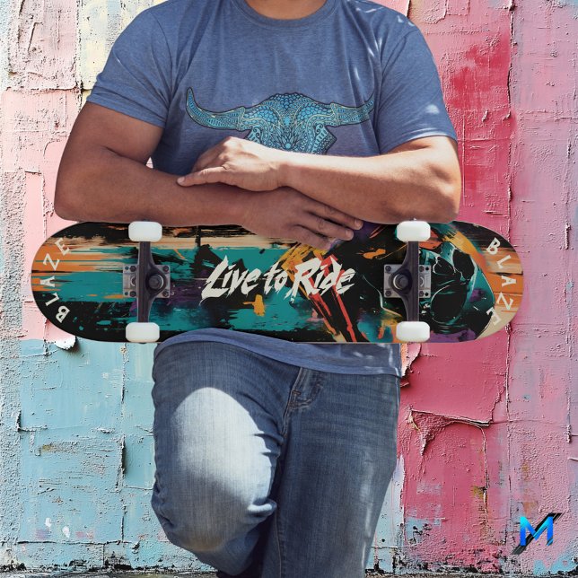 Skateboard Graffiti Skull Pop Art - Audaz Viaje a Motto (Subido por el creador)