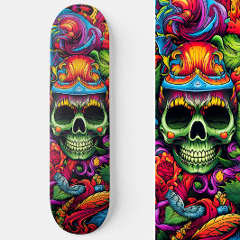 Skateboard Graffiti Urbano de Skull Psychedelant Vibrant Abst