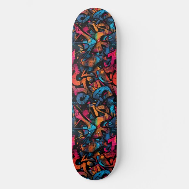 Skateboard Graffiti urbano moderno Patrón de Grunge Skateboar (Anverso)