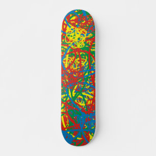 Skateboard Graffiti verde amarillo rojo verde rojo intenso