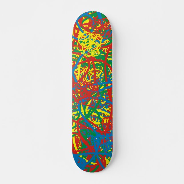 Skateboard Graffiti verde amarillo rojo verde rojo intenso (Anverso )