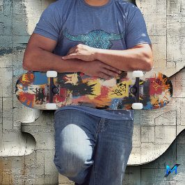 Skateboard Graffiti vibrante inspirado en el audaz arte abstr