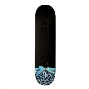 Skateboard Gráfico de arco de cinta de impresión azul leopard