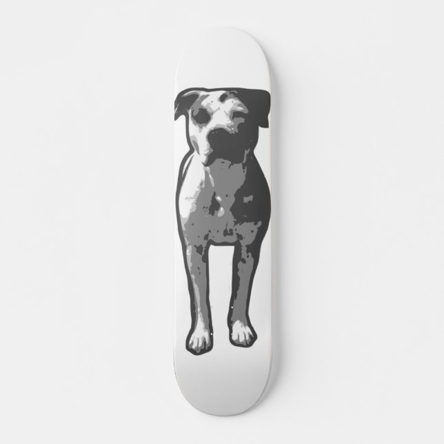 Skateboard Gráfico del T-Hueso del pitbull (Anverso )