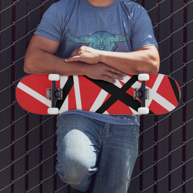 Skateboard Gráfico negro, rojo y blanco (Exterior 3)