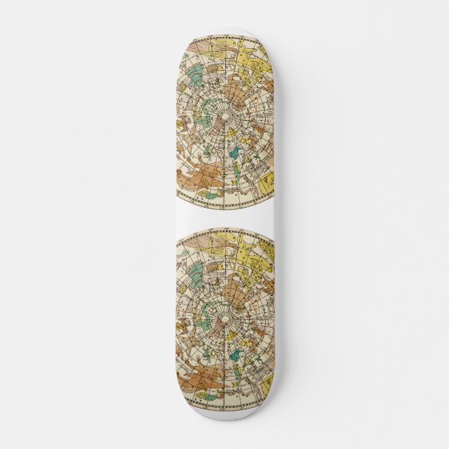 Skateboard Gráfico y mapa de constelaciones de estrellas del  (Anverso )