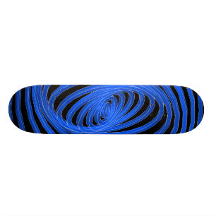 Skateboard Gráficos en espiral azul y negro: Placa de patina