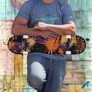 Skateboard Grafitis inspirados en Halloween con patrones de e