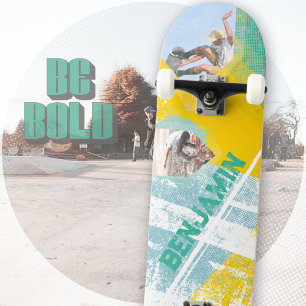 Skateboard Grafito callejero amarillo Verde azulado