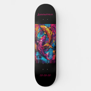 Skateboard Grafitti Astrología de Pisces Personaliza Skateboa