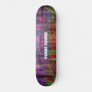 Skateboard Grano de madera colorido #2