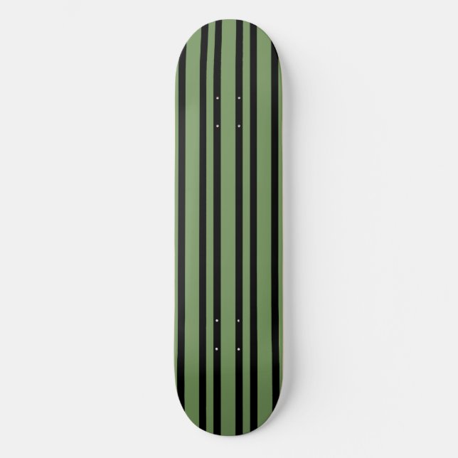 Skateboard Green Black Stripes Pattern (Anverso)