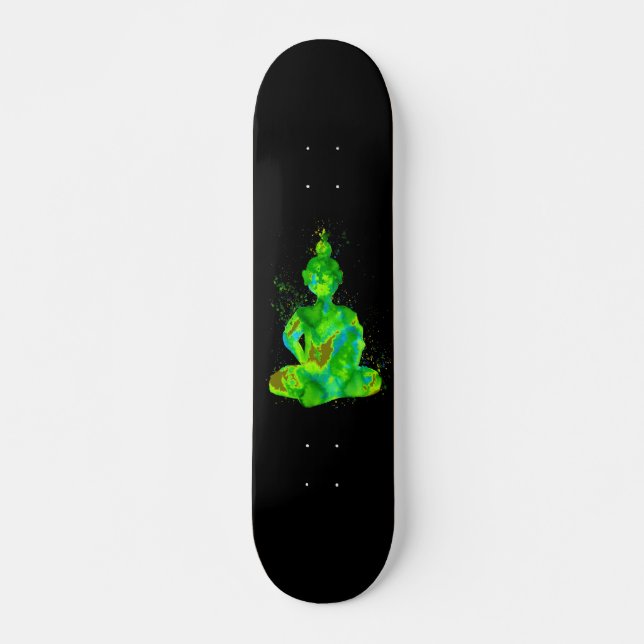 Skateboard Green Buddha Silhouette (Anverso )