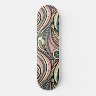 Skateboard Green sabio, Rubor Rosa, Dusty Blue Retro Swirl