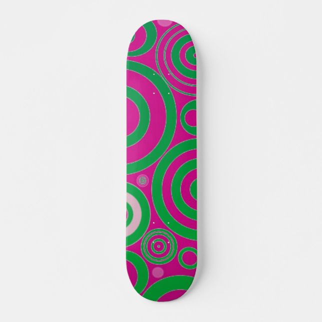 Skateboard Green Silhouette Circles (Anverso )