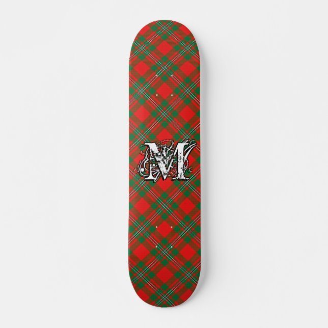 Skateboard Gregor MacGregor Monograma de Clan Tartán Extremo (Anverso )
