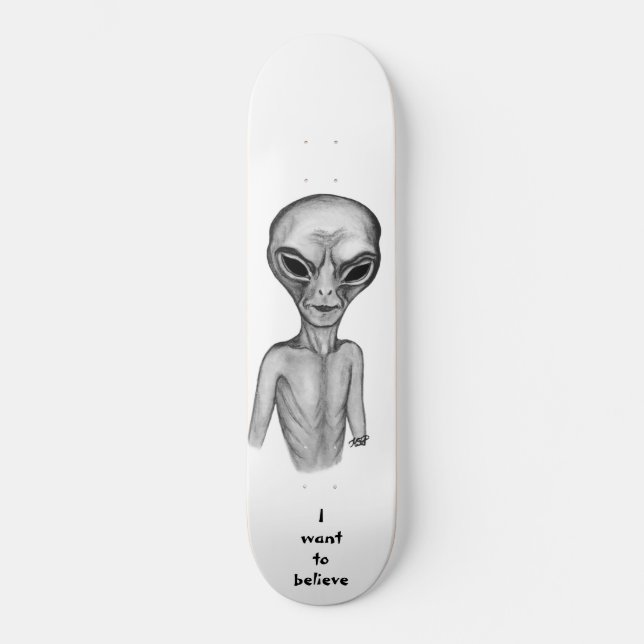 Skateboard Grey Alien , quiero creer (Anverso)