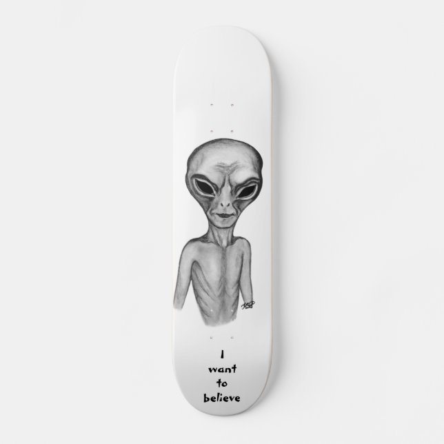 Skateboard Grey Alien , quiero creer (Anverso)