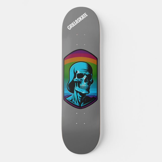Skateboard GrillaSkate Kustom Design 002A Skull (Anverso)