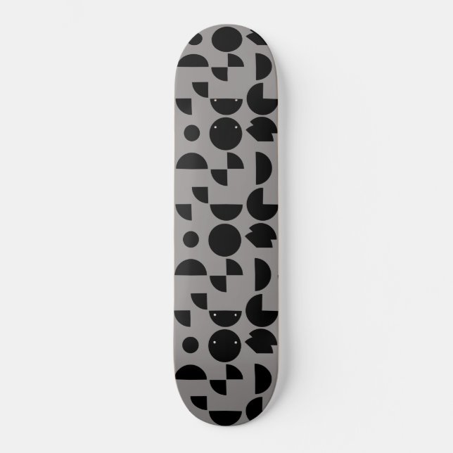 Skateboard Gris negro moderno elegante tribal geométrica (Anverso)