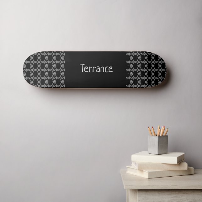 Skateboard Grises decorativos de esgrima de cuerda negro (Arte de pared (horz))