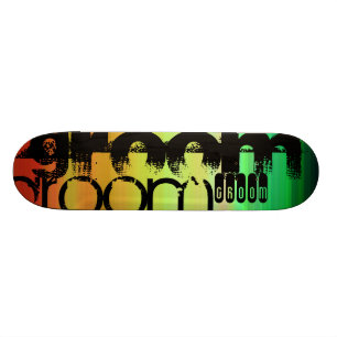 Skateboard Groom; verde vibrante, Naranja y amarillo