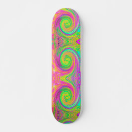 Skateboard Groovy Abstract Púrpura y Amarillo líquido Swirl