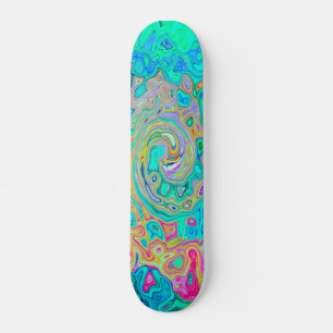 Skateboard Groovy Abstract Retro Arcoiris Liquido Swirl