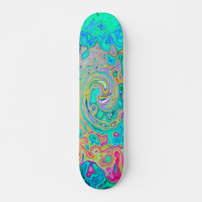 Skateboard Groovy Abstract Retro Arcoiris Liquido Swirl (Anverso )