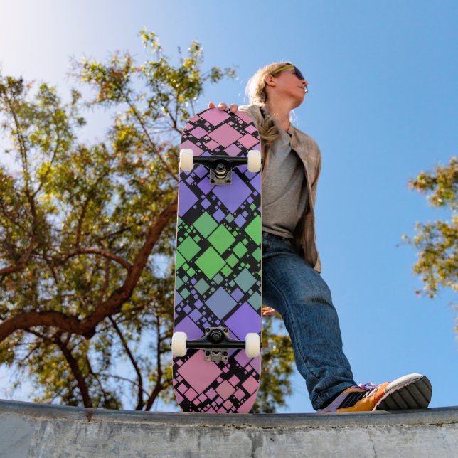 Skateboard Groovy Boho Retro Mod Geométrico Orgullo Trigénero (Exterior 1)
