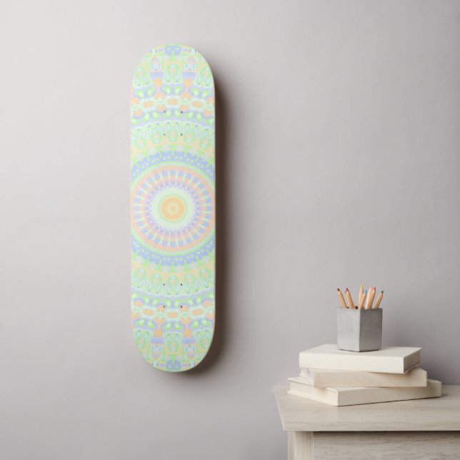 Skateboard Groovy Colorful Hippie Mandala (Arte de la pared)