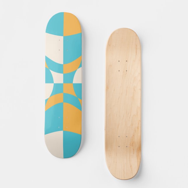 Skateboard Groovy Daisy Floral Checkerboard, años 90 (Anverso)