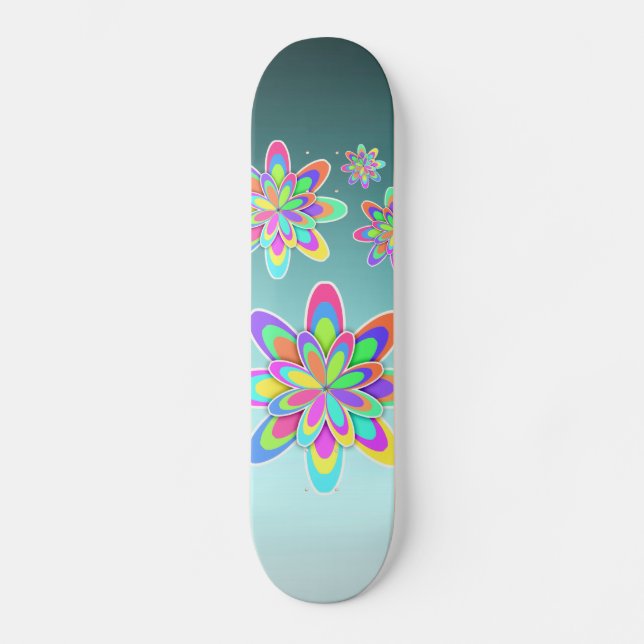 Skateboard Groovy Flowers (Anverso)