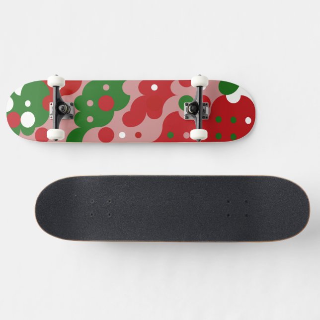 Skateboard Groovy Funky Mod Retro Patrón de Navidades (Horz)