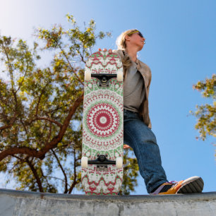 Skateboard Groovy Funky Tie Dye Navidad Boho Hippie Mandala