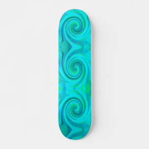 Skateboard Groovy Guay Resumen Aqua Liquid Art Swirl