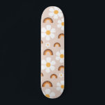 Skateboard Groovy Hippie Daisy & Terracota Rainbow de Retro 7<br><div class="desc">Este fresco patinaje con un patrón retro de margarita y arco iris de terracota sería un regalo maravilloso para alguien a quien le encanta patinar.</div>