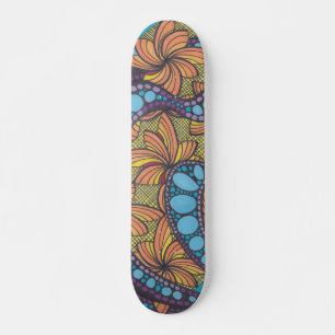 Skateboard Groovy, hippy, estilo boho, colorido