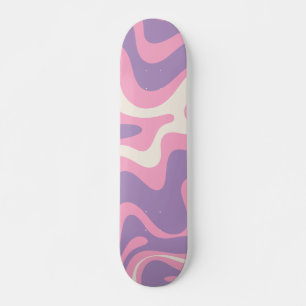 Skateboard Groovy Retro Liquidado Abstract Púrpura Rosa