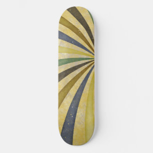 Skateboard Groovy Retro Spiral Sunbeam Ray Swirl Design