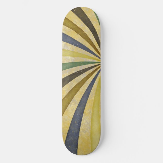Skateboard Groovy Retro Spiral Sunbeam Ray Swirl Design (Anverso)