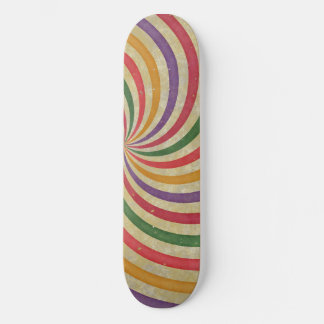 Skateboard Groovy Spiral Sunbeam Ray Swirl Design Grungy